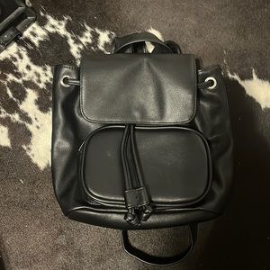 black mini backpack